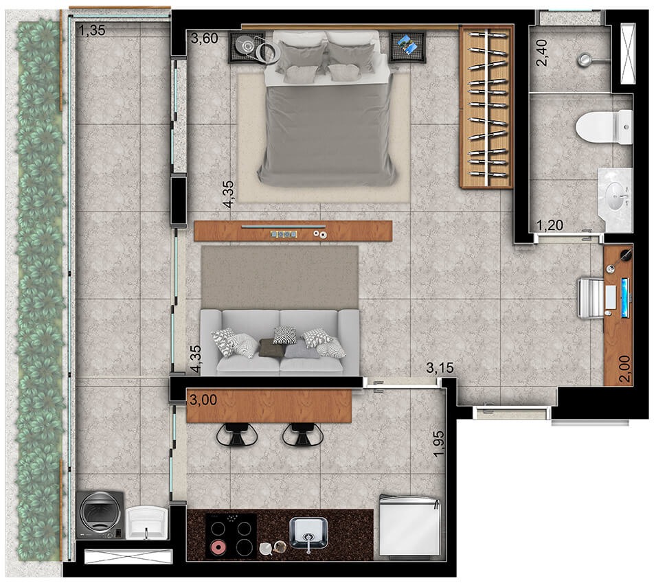 Apartamento à venda em Dezoito do Forte Empresarial/Alphaville., 46 m² – Barueri – Cód. 76288230 — imagem 1