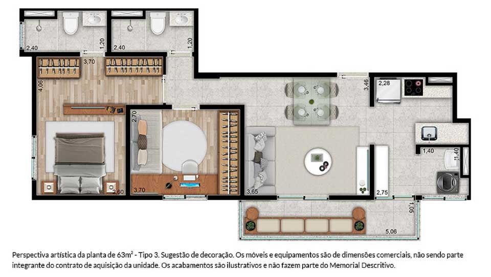 Apartamento à venda em Dezoito do Forte Empresarial/Alphaville., 63,45 m² – Barueri – Cód. 76288258 — imagem 2