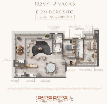 Apartamento à venda no Eternity, 122 m² – Centro Comercial Jubran, Barueri – Cód. 76714520 — imagem 2