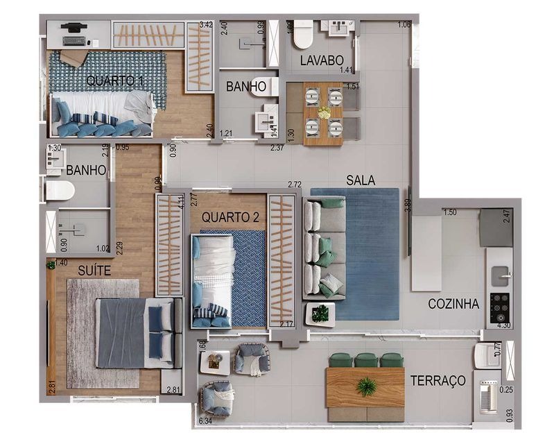 Apartamento à venda no Acqua Park, 73,42 m² – Jardim Esperança, Barueri – Cód. 76756647 — imagem 2
