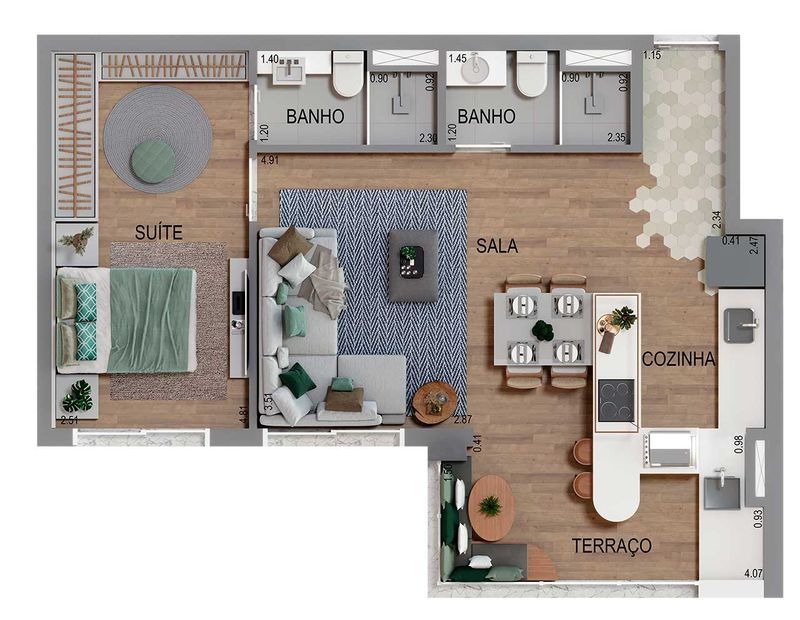 Apartamento à venda no Acqua Park, 55,35 m² – Jardim Esperança, Barueri – Cód. 76756515 — imagem 1