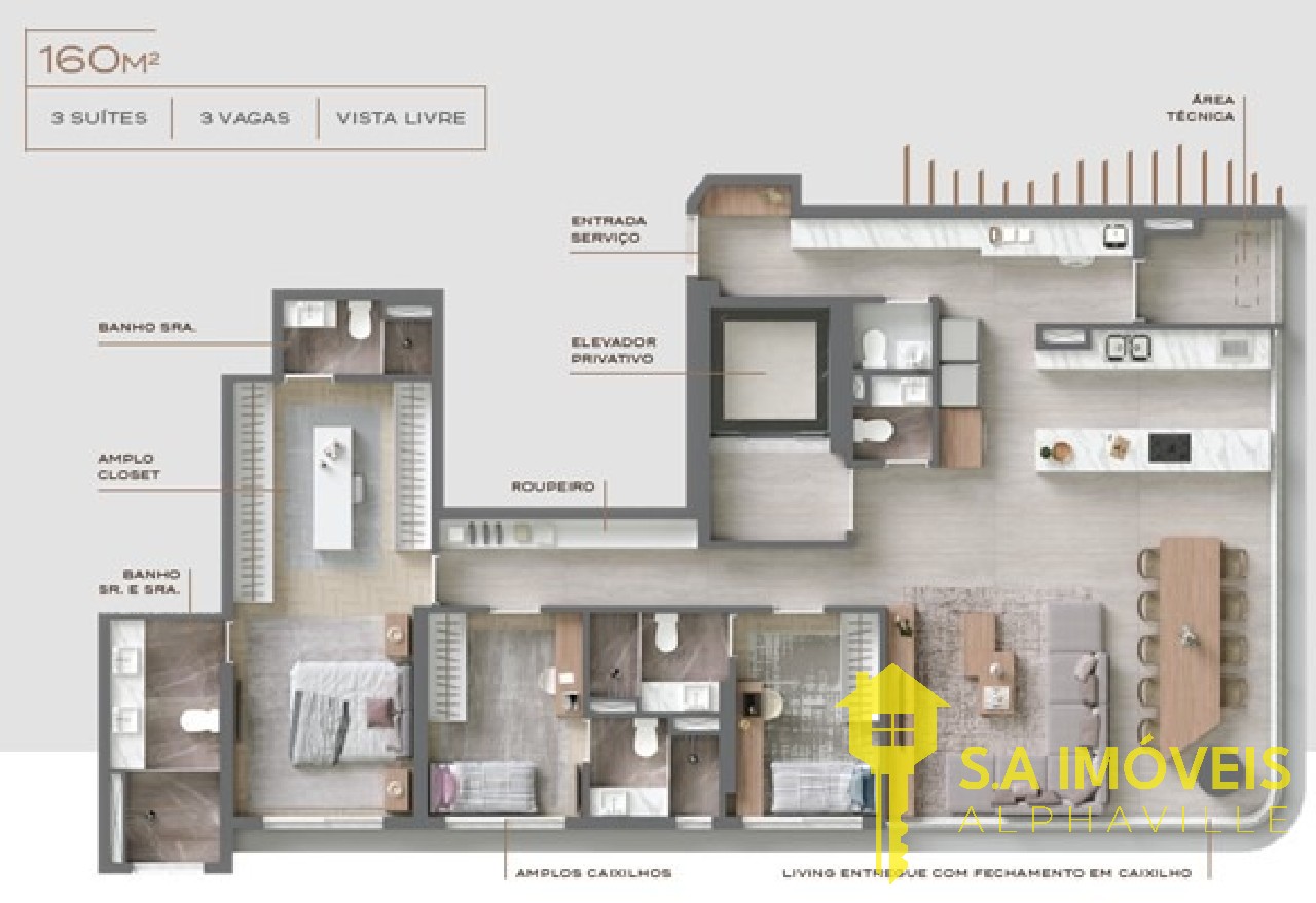 Apartamento à venda no Vista Alphagran, 160 m² – Alphagran Alphaville, Barueri – Cód. 76775009 — imagem 2