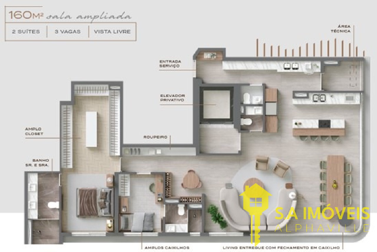 Apartamento à venda no Vista Alphagran, 160 m² – Alphagran Alphaville, Barueri – Cód. 76775009 — imagem 3