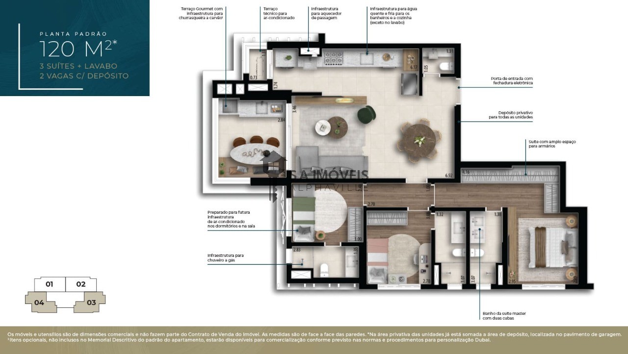 Apartamento à venda em Dezoito do Forte Empresarial/Alphaville., 119 m² – Barueri – Cód. 77018906 — imagem 4