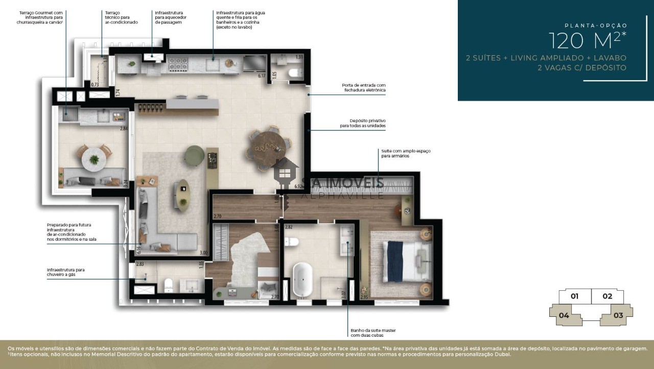 Apartamento à venda em Dezoito do Forte Empresarial/Alphaville., 119 m² – Barueri – Cód. 77018906 — imagem 5