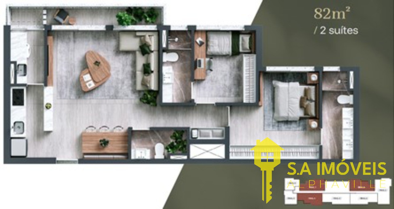 Apartamento à venda no Bosque Alphagran, 82 m² – Alphagran Alphaville, Barueri – Cód. 76853916 — imagem 2