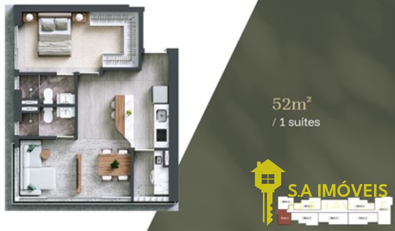 Apartamento à venda no Bosque Alphagran, 52 m² – Alphagran Alphaville, Barueri – Cód. 76853906 — imagem 2