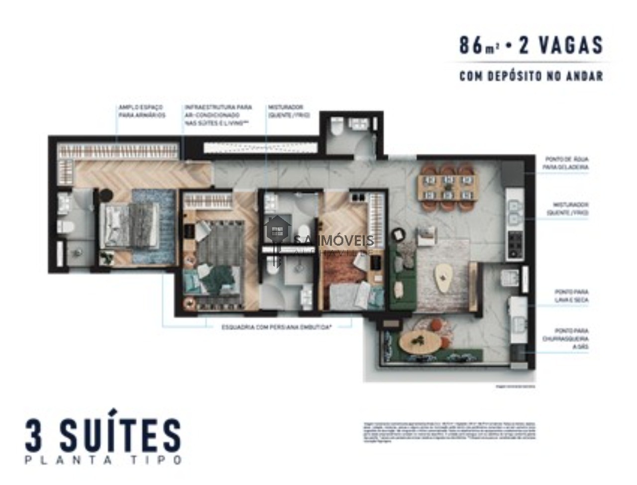 Apartamento à venda no Alphagran, 86,97 m² – Alphagran Alphaville, Barueri – Cód. 78005738 — imagem 7