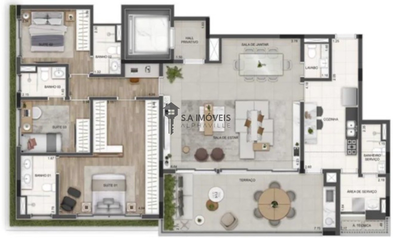 Apartamento à venda no Alpha Vert, 167 m² – Tamboré, Santana de Parnaíba – Cód. 78266987 — imagem 3
