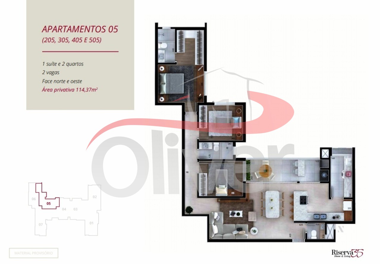 Riserva 35  Vende Apartamento Novo com 2 Quartos e 2 Vagas