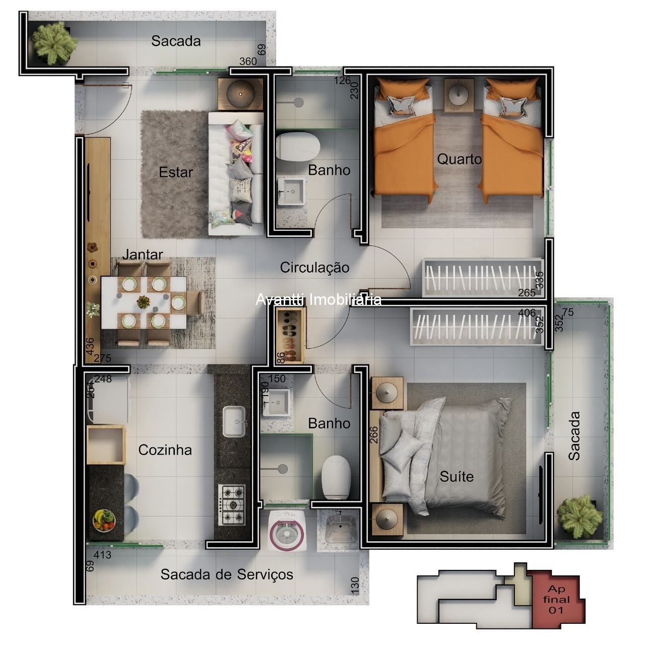 Apartamentos com 2 quartos em New Golden Ville em Uberlândia