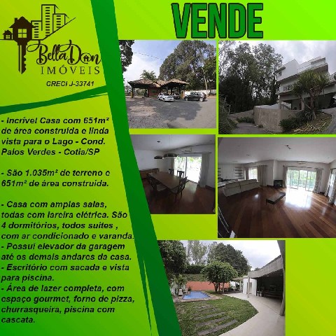 Cond Palos Verde, Casa com 4 suites, escritorio, piscina, gourmet